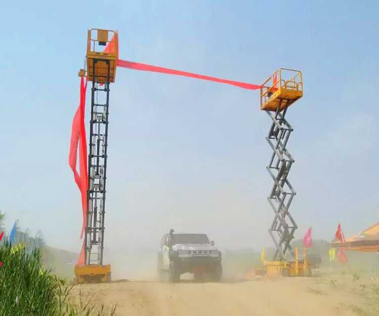 12m Elevatore elettrico a forbice con meccanismo di sollevamento e tavolo dimensione 2277x1120mm