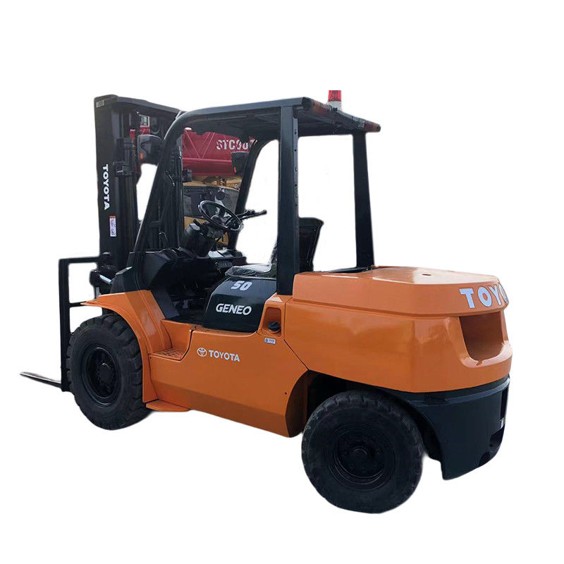 Forklift diesel usato da 5 tonnellate con trasmissione automatica a quattro ruote motrici e larghezza di forcella 125