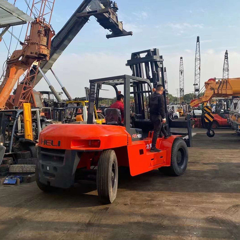 Capacità di carico elevata 10 tonnellate carrello elevatore diesel Usato carrello elevatore a eli con motore diesel