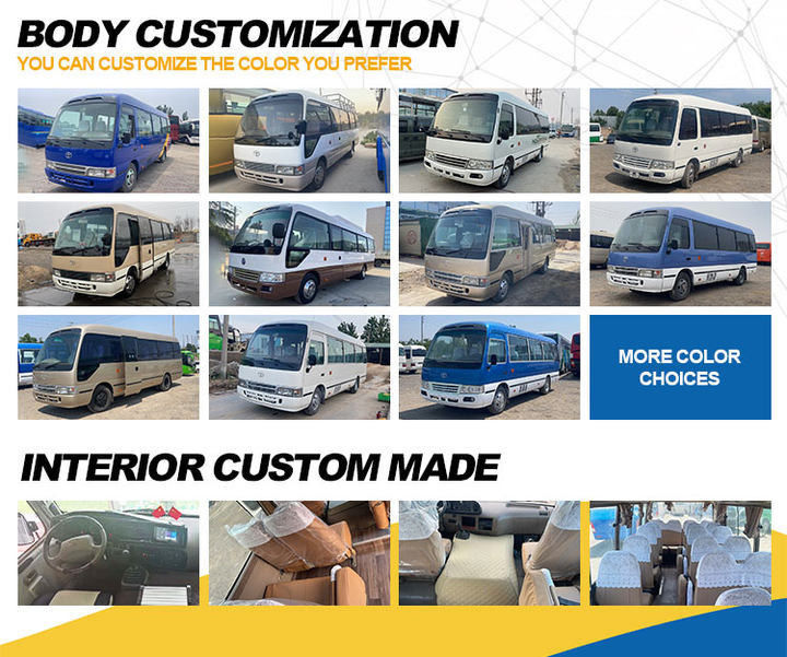Africa Used Diesel Engine Coaster Mini Bus con cilindrata di 2694 ml in Angola e Ghana