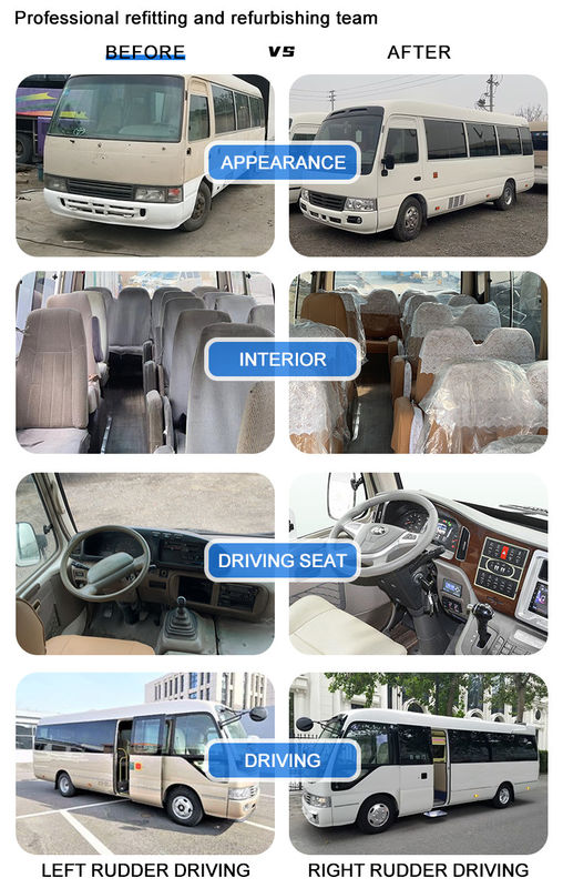 Africa Used Diesel Engine Coaster Mini Bus con cilindrata di 2694 ml in Angola e Ghana