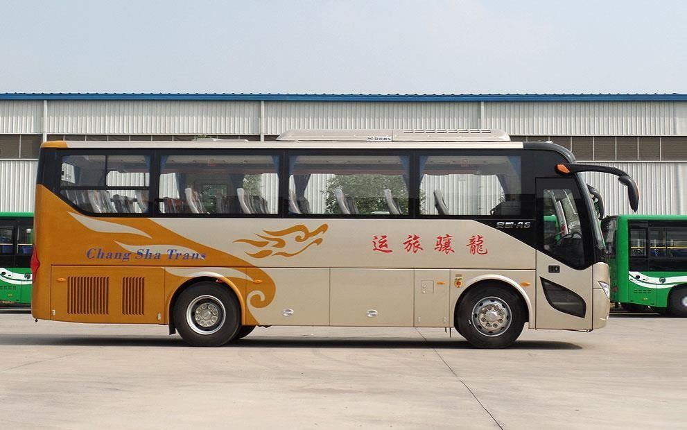 Autobus da 10 metri a sinistra con design a colori e interni di lusso